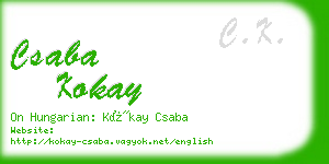 csaba kokay business card